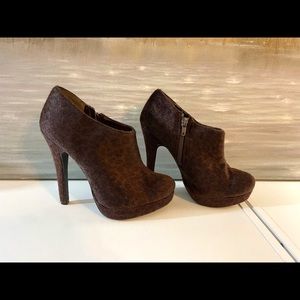 JustFab Shoes Brown Leopard Print Just Fabulous Booties